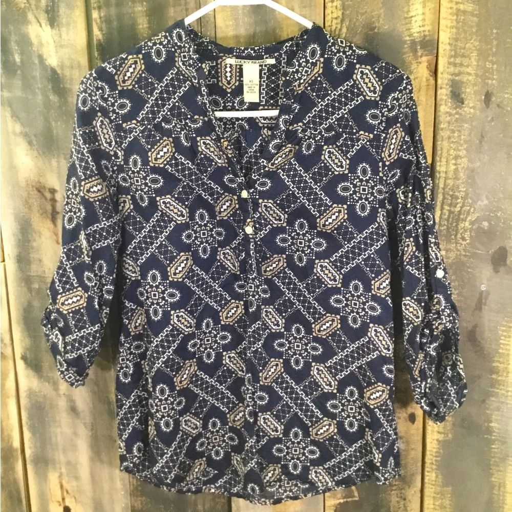 Lucky Brand top 3/4 sleeve women's size XS